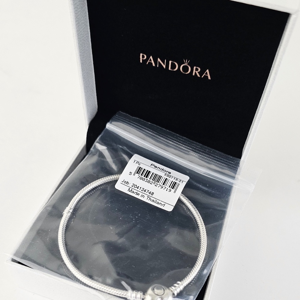 Authentic Pandora Moments Heart Clasp Snake Chain Bracelet 7.5" Valentine's Day - Picture 11 of 11